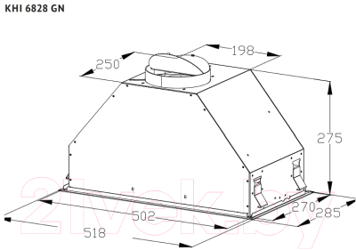 Вытяжка скрытая Korting KHI 6828 GN