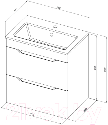 Тумба под умывальник Aquanet Практика 60 / 330457