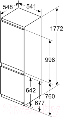 Встраиваемый холодильник Bosch KIV86NSE0
