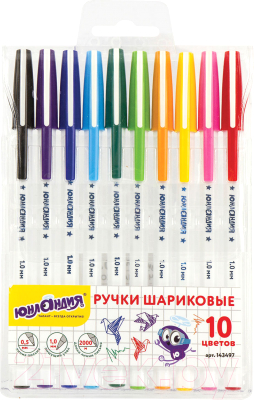 Набор шариковых ручек Юнландия Радуга / 143497 - фото