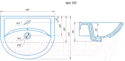 Умывальник Rosa Уют 55
