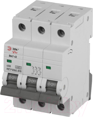 Выключатель автоматический ЭРА Pro VA63-3P50C4.5 ВА47-63 3P 50А / Б0059442 - фото