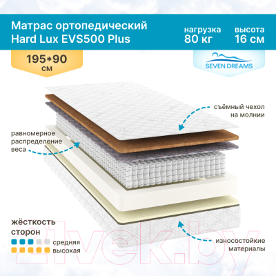 Матрас Seven Dreams Hard Lux EVS500 Plus 415089