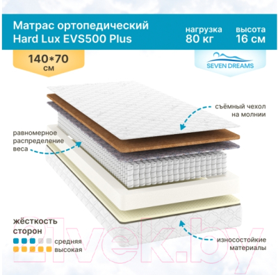 Матрас в кроватку Seven Dreams Hard Lux EVS500 Plus 415091