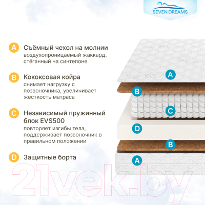 Детский матрас Seven Dreams Dream EVS500 Cocos Plus 415092