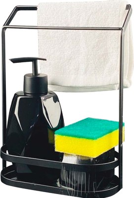 Дозатор моющего средства с губкой Lenardi И салфеткой на подставке 146-016 - фото