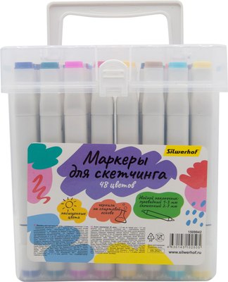 Набор маркеров Silwerhof Для скетчинга двойной наконечник 1-7мм - фото