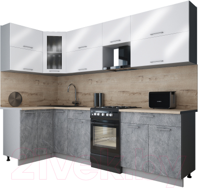 Кухонный гарнитур Интерлиния Мила Gloss 50-12x27 - фото