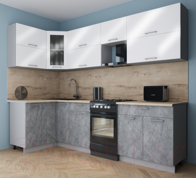 Кухонный гарнитур Интерлиния Мила Gloss 50-12x27