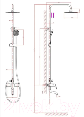 Душевая система со смесителем A-Five А5-0337