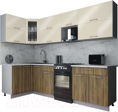 Кухонный гарнитур Интерлиния Мила Gloss 50-12x27 - фото