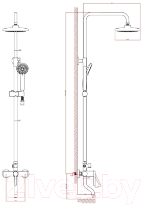 Душевая система со смесителем A-Five А5-0737