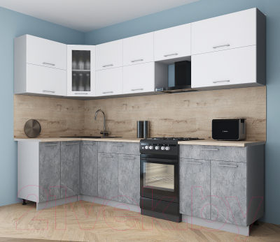 Кухонный гарнитур Интерлиния Мила Gloss 50-12x28