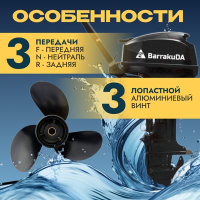 Мотор лодочный BarrakuDA HD9.9FHS