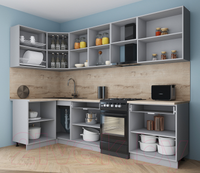 Кухонный гарнитур Интерлиния Мила Gloss 50-12x28