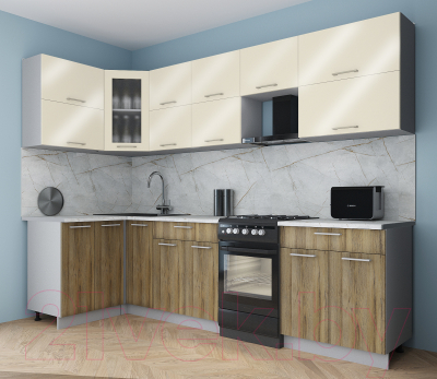 Кухонный гарнитур Интерлиния Мила Gloss 50-12x28