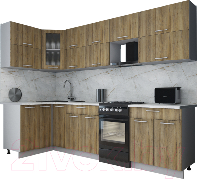 Кухонный гарнитур Интерлиния Мила Gloss 50-12x28 - фото