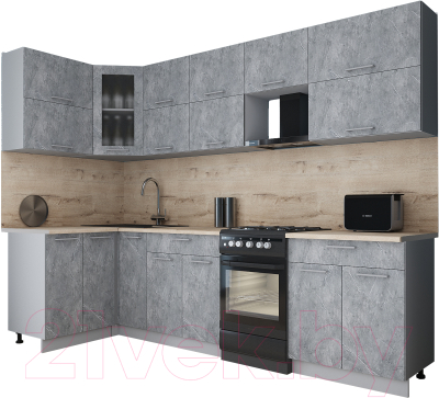 Кухонный гарнитур Интерлиния Мила Gloss 50-12x28 - фото