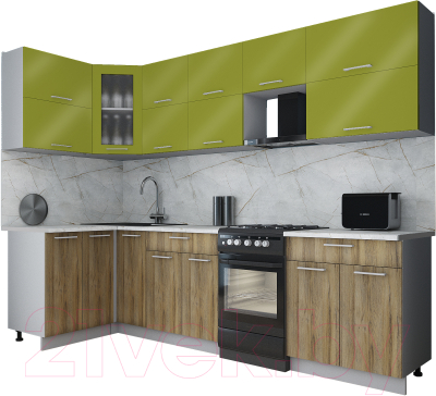 Кухонный гарнитур Интерлиния Мила Gloss 50-12x28 - фото