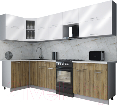 Кухонный гарнитур Интерлиния Мила Gloss 50-12x29 - фото