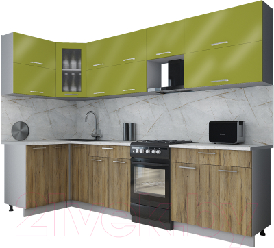 Кухонный гарнитур Интерлиния Мила Gloss 50-12x29 - фото