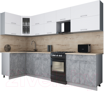 Кухонный гарнитур Интерлиния Мила Gloss 50-12x30 - фото