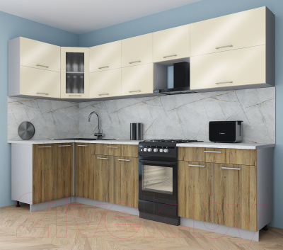 Кухонный гарнитур Интерлиния Мила Gloss 50-12x30