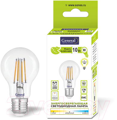 Лампа General Lighting GLDEN-A60S-10-230-E27-2700 / 631700