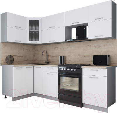 Кухонный гарнитур Интерлиния Мила Gloss 60-12x25 - фото