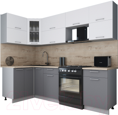 Кухонный гарнитур Интерлиния Мила Gloss 60-12x25 - фото