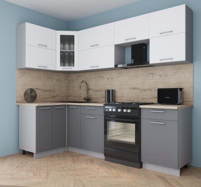 Кухонный гарнитур Интерлиния Мила Gloss 60-12x25