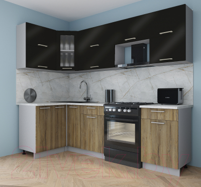 Кухонный гарнитур Интерлиния Мила Gloss 60-12x25