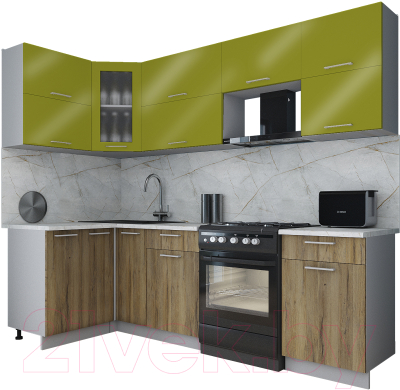 Кухонный гарнитур Интерлиния Мила Gloss 60-12x25 - фото