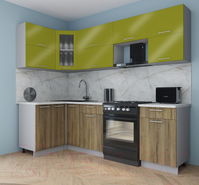 Кухонный гарнитур Интерлиния Мила Gloss 60-12x25