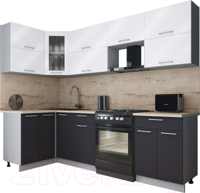 Кухонный гарнитур Интерлиния Мила Gloss 60-12x26 - фото