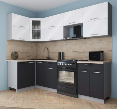 Кухонный гарнитур Интерлиния Мила Gloss 60-12x26