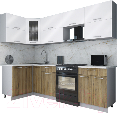 Кухонный гарнитур Интерлиния Мила Gloss 60-12x26 - фото