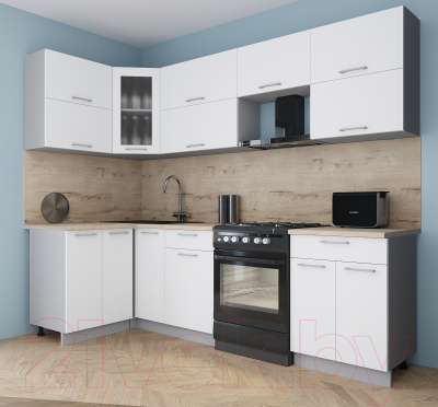 Кухонный гарнитур Интерлиния Мила Gloss 60-12x26