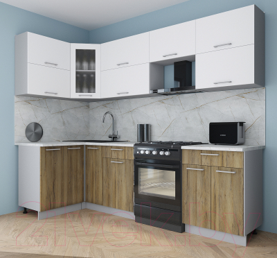 Кухонный гарнитур Интерлиния Мила Gloss 60-12x26