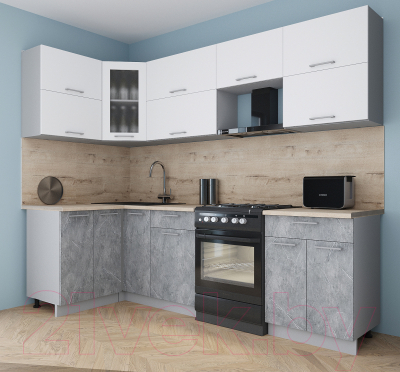 Кухонный гарнитур Интерлиния Мила Gloss 60-12x26