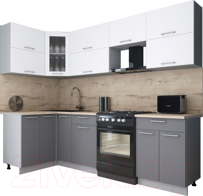 Кухонный гарнитур Интерлиния Мила Gloss 60-12x26 - фото