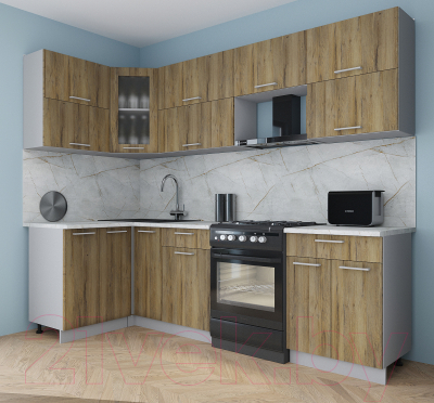 Кухонный гарнитур Интерлиния Мила Gloss 60-12x26