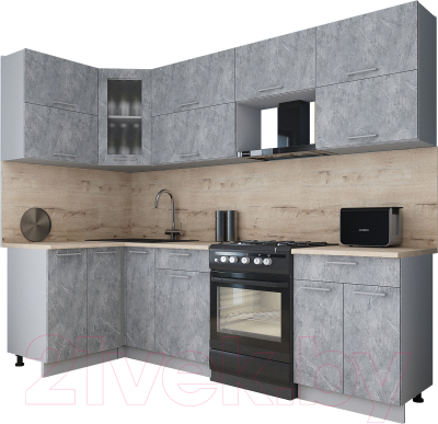 Кухонный гарнитур Интерлиния Мила Gloss 60-12x26 - фото