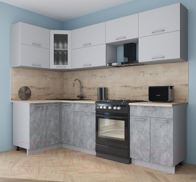 Кухонный гарнитур Интерлиния Мила Gloss 60-12x26