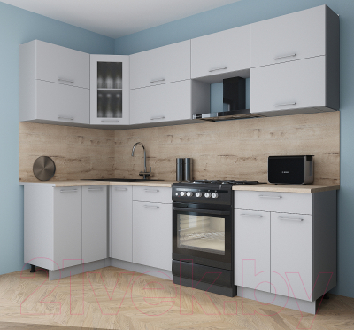 Кухонный гарнитур Интерлиния Мила Gloss 60-12x26