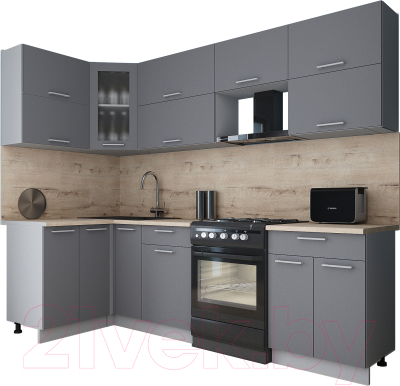 Кухонный гарнитур Интерлиния Мила Gloss 60-12x26 - фото