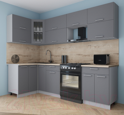 Кухонный гарнитур Интерлиния Мила Gloss 60-12x26