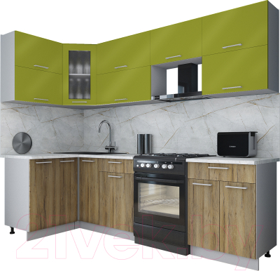 Кухонный гарнитур Интерлиния Мила Gloss 60-12x26 - фото