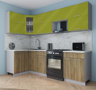 Кухонный гарнитур Интерлиния Мила Gloss 60-12x26