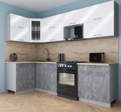 Кухонный гарнитур Интерлиния Мила Gloss 60-12x27